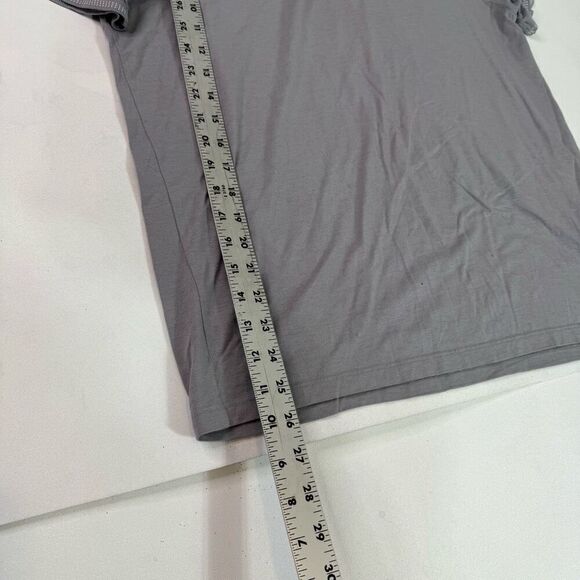 Ted Baker Polo Shirt Mens Medium Ted 3 Gray Birdseye Stripe Collar Pullover - Picture 4 of 8